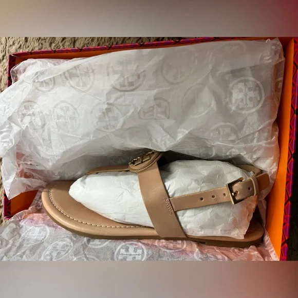 💛NEW IN BOX💛NEVER WORN! Tory Burch Bryce flat thong sandal in color Makeup16 - Picture 3 of 5